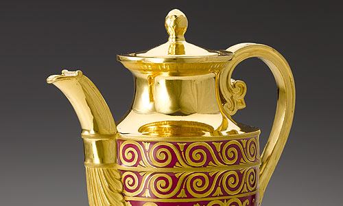 Bild: Kaffeekanne mit Golddekor, Friedrich Gärtner, Detail